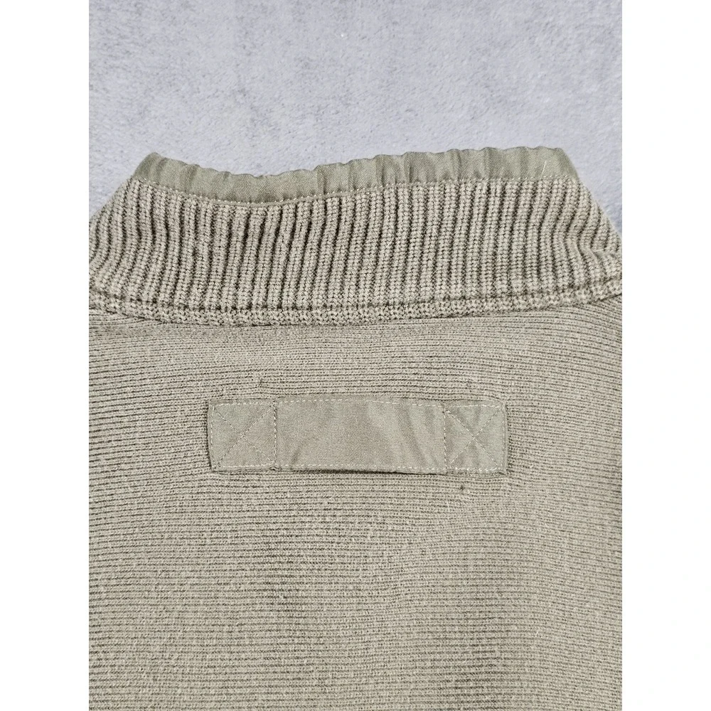 Vintage Duluth Trading Co Cotton Rib Knit 1/4 Zip Sweater XLT Tall Tan Hong Kong